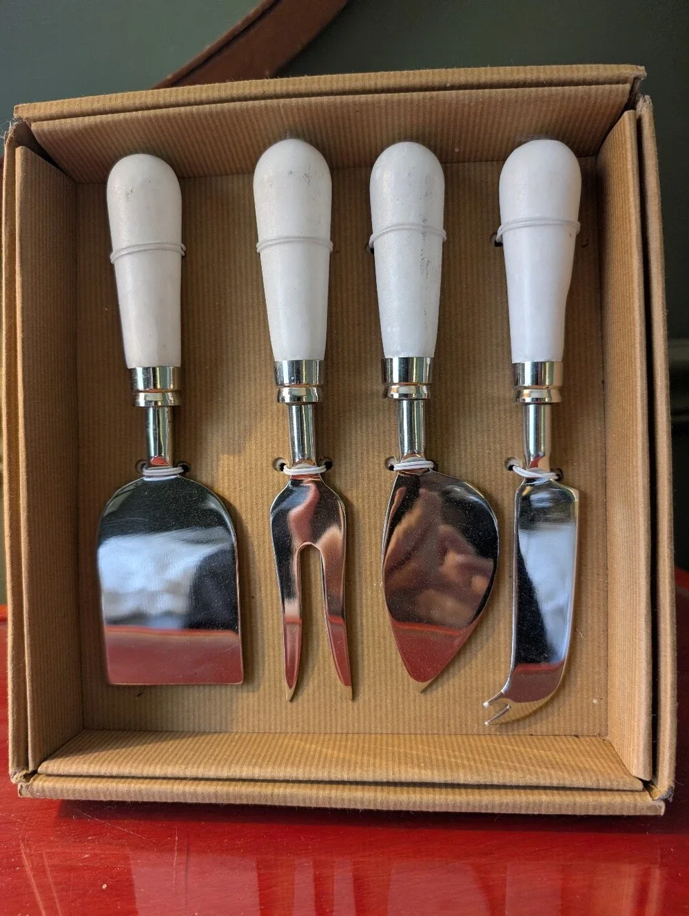 Pottery Barn Marble Handle Cheese Knives
